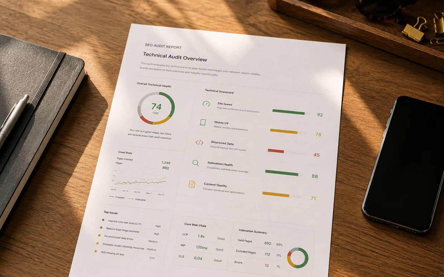 Shopify technical seo audit report rooted growth commerce
